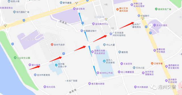 （愛(ài)民路、東山路單行線(xiàn)示意圖）
